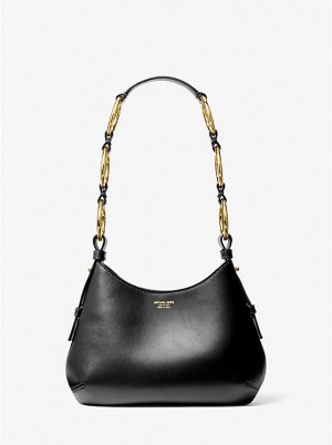 Michael Kors Bardot Mini Leather Hobo Skulder Taske Dame Sort | DKFDO1178