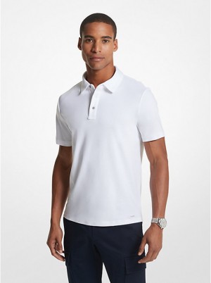 Michael Kors Cotton Poloshirt Herre Hvide | DKCTY2201