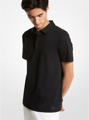 Michael Kors Cotton Poloshirt Herre Sort | DKVRU2202