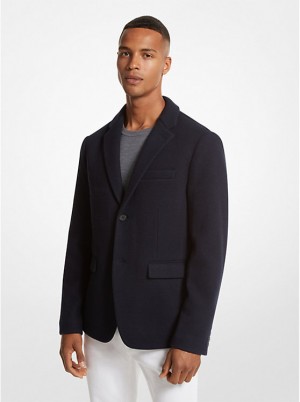 Michael Kors Double Face Wool Blend Blazer Jakke Herre MIDNIGHT | DKWND2181