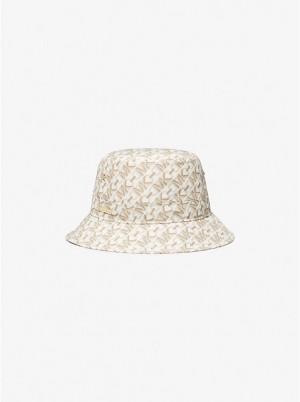 Michael Kors Empire Signature Logo Print Bucket Hat Dame BONE | DKVRM1006