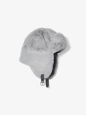 Michael Kors Faux Fur Trapper Hat Dame Grå | DKBEM1007