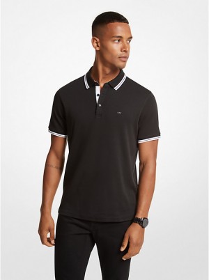 Michael Kors Greenwich Cotton Poloshirt Herre Sort | DKNWO2204