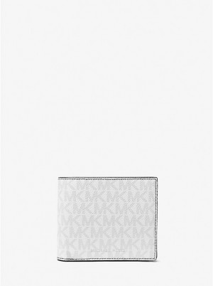 Michael Kors Greyson Logo Billfold With Coin Pocket Pung Herre BRIGHT WHT | DKVRH2157