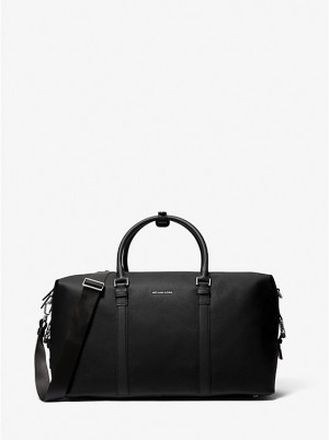 Michael Kors Hudson Pebbled Leather Duffel Taske Herre Sort | DKRVJ2131