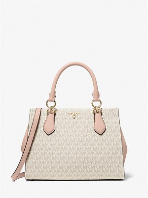 Michael Kors Marilyn Medium Logo Satchel Crossbody Taske Dame Lyserød | DKNWM1115