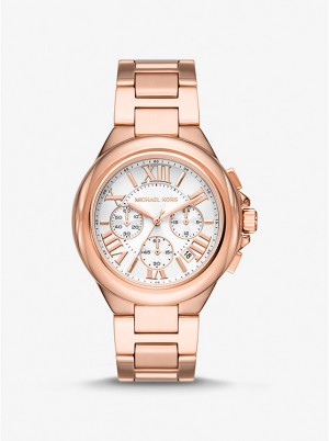 Michael Kors Oversized Camille Rose Gold-Tone Ur Dame Lyserød Guld | DKGSX1622