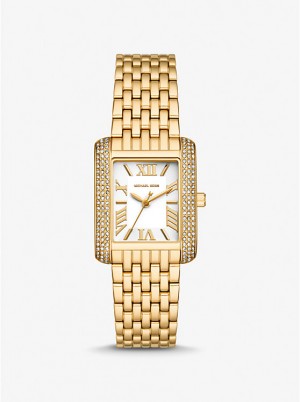 Michael Kors Petite Emery Pavé Gold-Tone Ur Dame Guld | DKDKZ1648