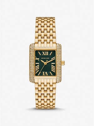 Michael Kors Petite Emery Pavé Gold-Tone Ur Dame Guld | DKAHX1649