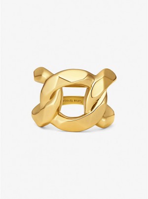 Michael Kors Precious Metal-Plated Brass Curb-Link Ringe Dame Guld | DKCTE1577