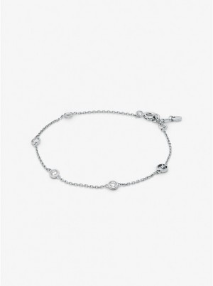 Michael Kors Precious Metal-Plated Sterling Silver Cubic Zirconia Armbånd Dame Sølv | DKMQP1530