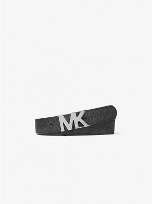 Michael Kors Reversible Logo Buckle Bælte Herre Sort | DKBEF2047