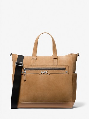 Michael Kors Varick Suede Tote Kuffert Herre CAMEL | DKHAW2143